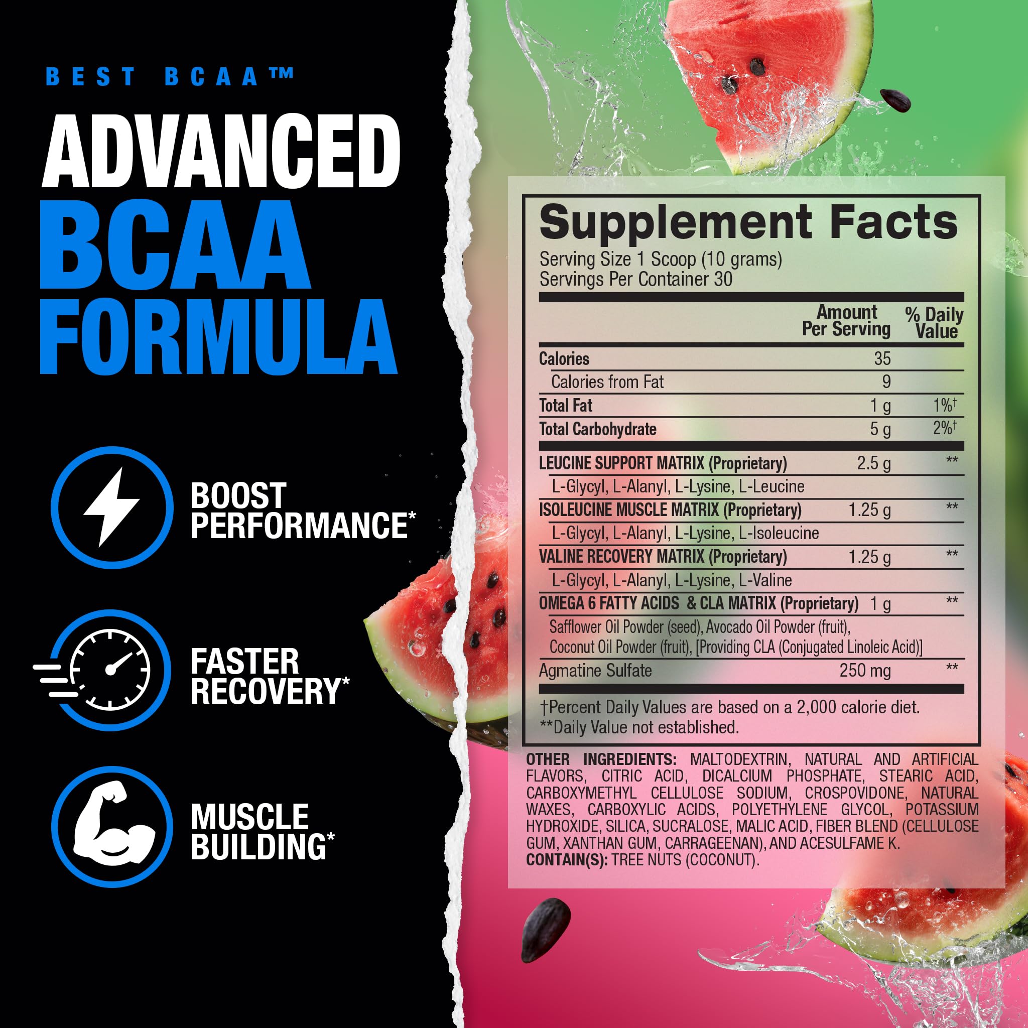 BPI Sports Best BCAA Powder – Hydration, Watermelon Ice, 30 Servings — Amazon image 2