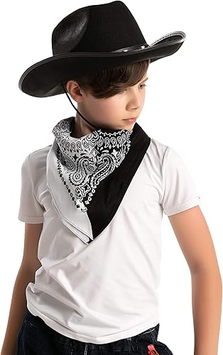 Miniatura 6 de Spooktacular Creations Sombrero de vaquero con 3 bandanas, fiesta de disfraces de Halloween