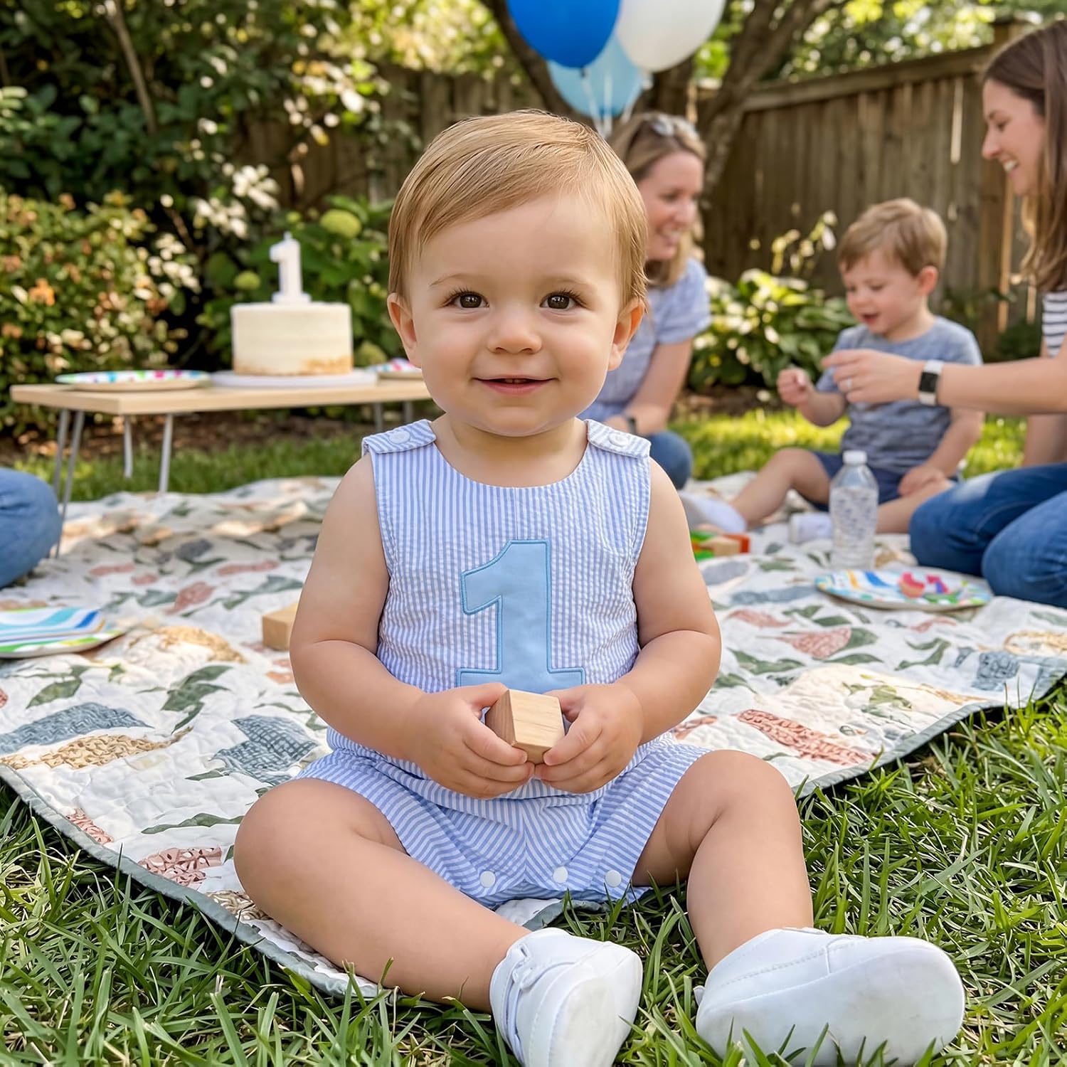 Baby Boy First Birthday Outfit Letter Embroidery Stripe Sleeveless Jumpsuit 1st Birthday Clothes Cake Smash Romper