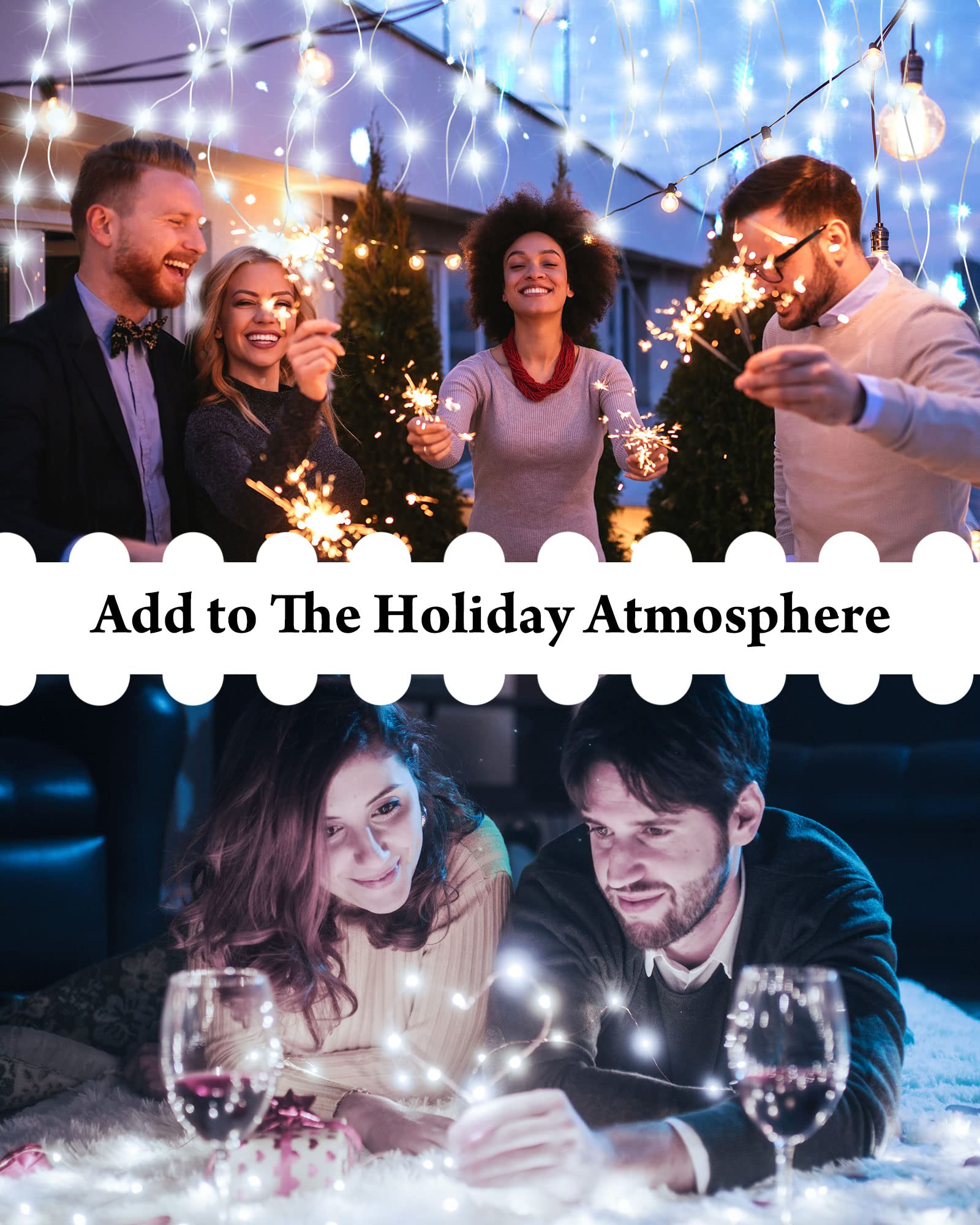 Riakrum 50 Stück 3 m 30 Valentinstag LED Lichterkette Batteriebetriebene winzige Lichterketten kleine Lichterkette für Gläser Sternenhimmel wasserdichte Lichterkette für DIY Hochzeit Party (weiß)