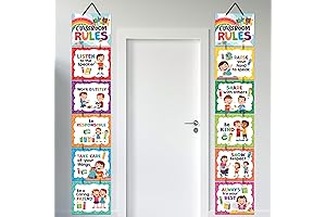 Decorably Hanging Class Rules Posters for Classroom. 12 High School Classroom Rules...