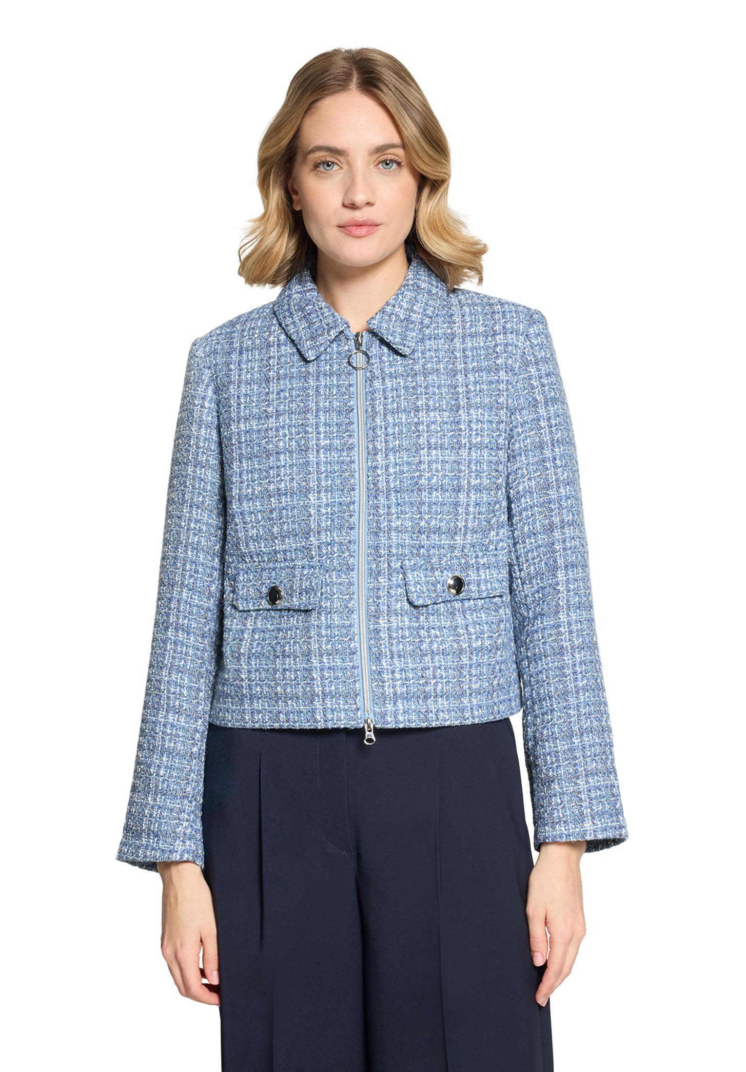 Betty Barclay 4705/1757 Blazer, Blue/Cream, 44 Ladies