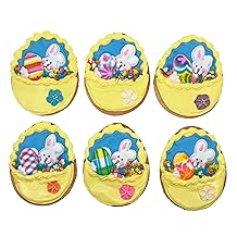 Easter Basket Cookies- 6 Decorated Crunchy Shortbread Cookies Individually Wrapped With Bow by BakersDozenToGo