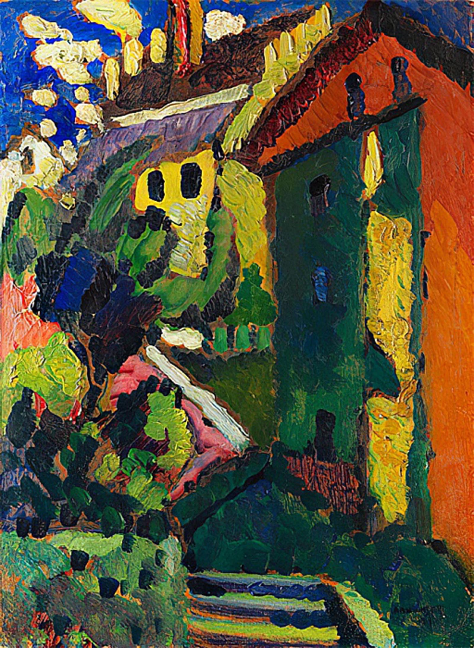 ARTXLXXBN Famous Print Painting Colorful Art Print Staircase to the Castle by Wassily Kandinsky Canvas Art Decorations for Home Decor 60x90cm