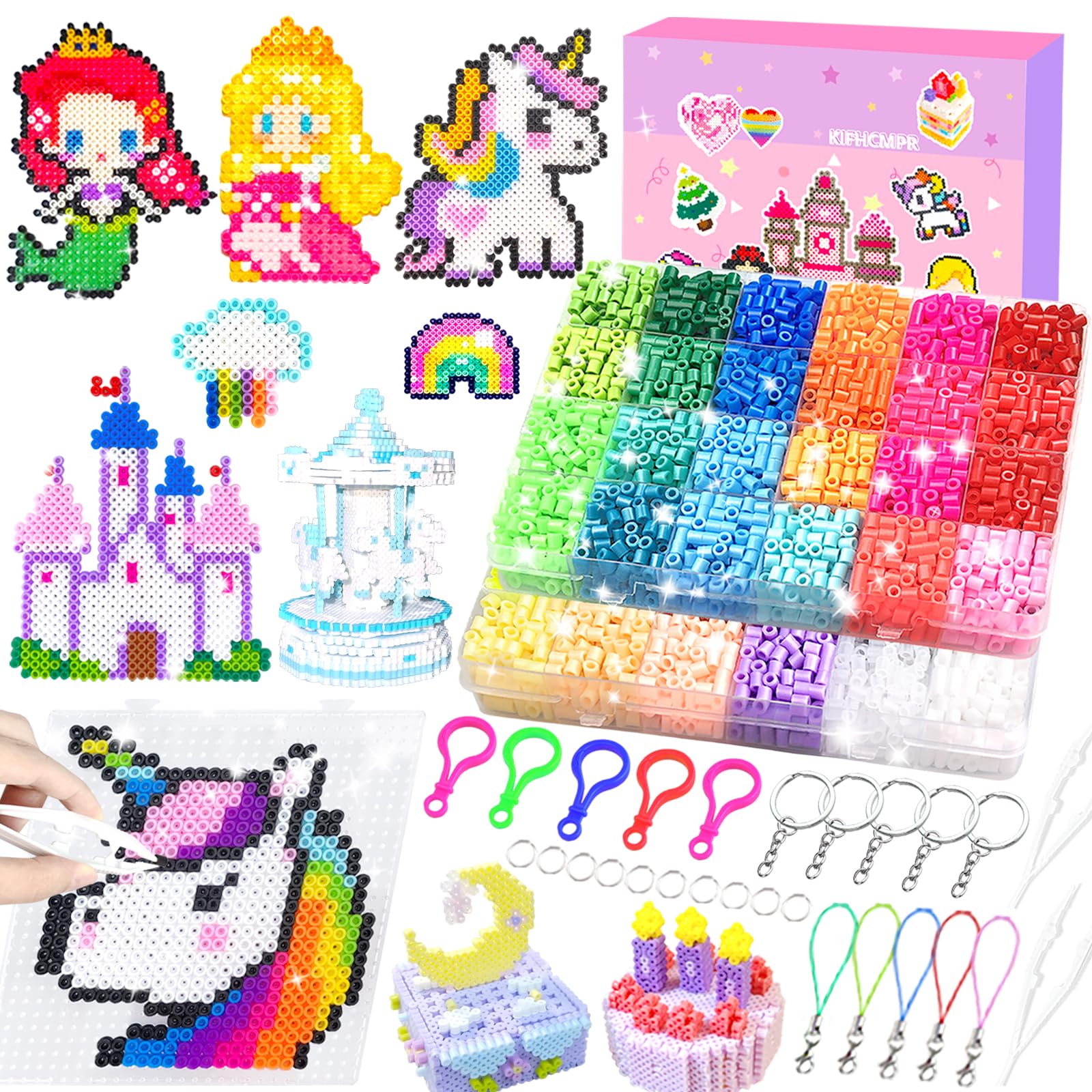 5mm Fuse Beads Kit -48 Colors Craft Set for Kid,DIY Arts and Crafts Kits