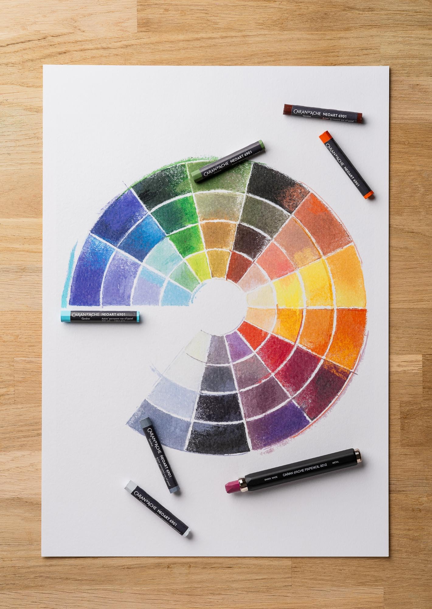 CARAN D’ACHE Neopastel Set 48 Farben, Ölpastelle im Metalletui, Künstler Pastellkreiden, Swiss Made
