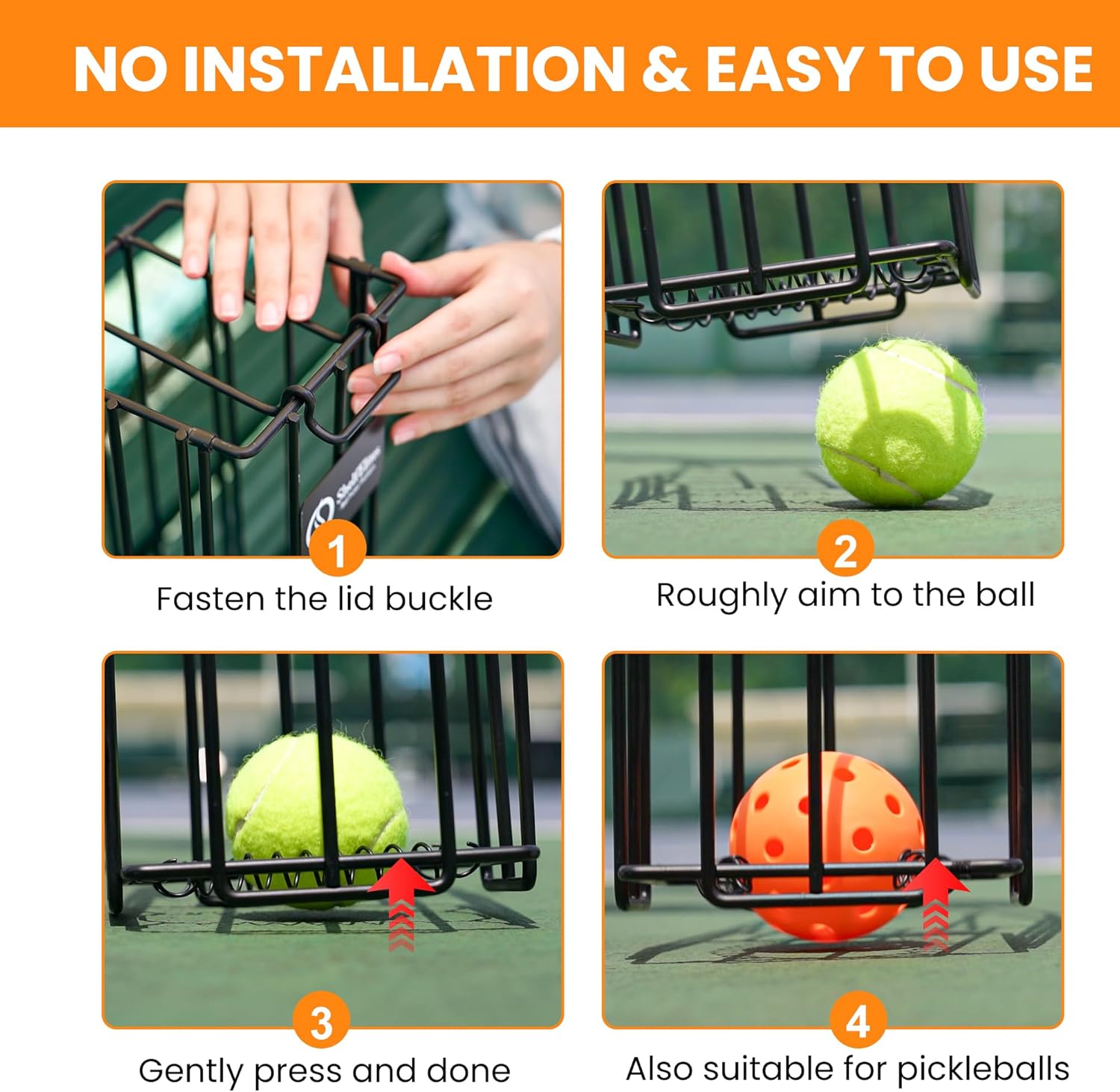 Tennis Ball Hopper and Picker – Foldable, Rolling and Standard Options for Ball Collection