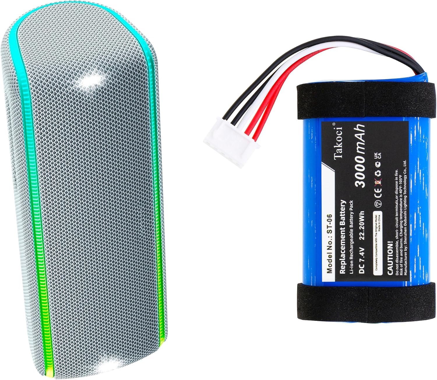 TAKOCI Replacement Battery for So-ny SRS-XB31 SRS-XB33 ST-06 IAJ002NA ID1057 7.4V 3000mAh