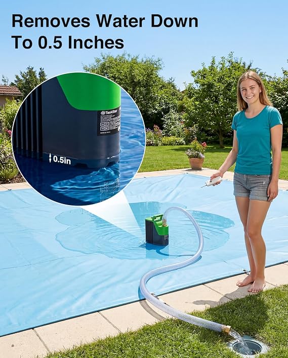 TaskStar Cordless Submersible Water Pump for Pool Cover & Basement
