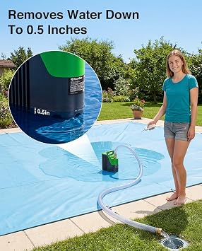 TaskStar Cordless Submersible Water Pump for Pool Cover & Basement