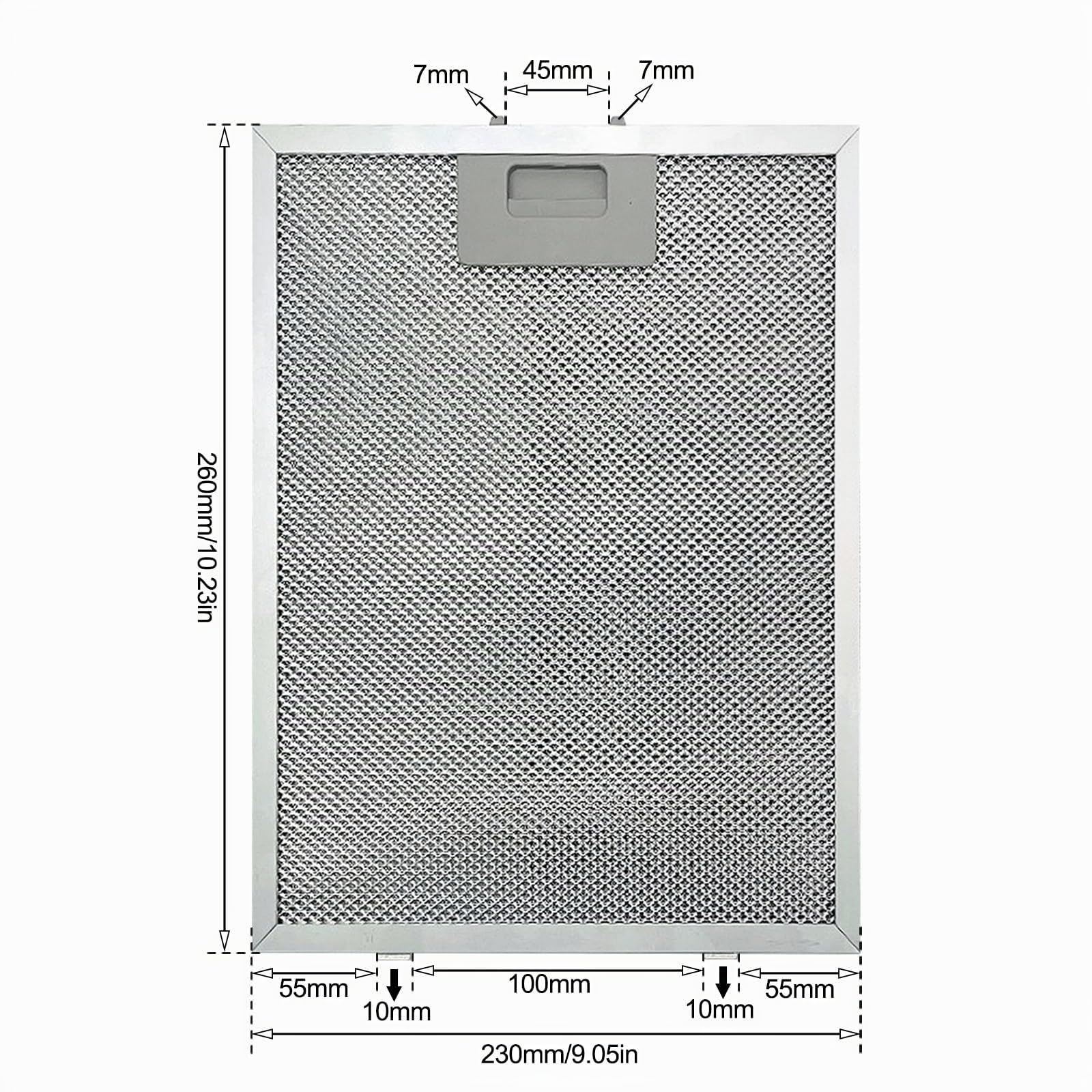 2 filtres en métal pour hottes, filtre de rechange (260 x 230 mm)