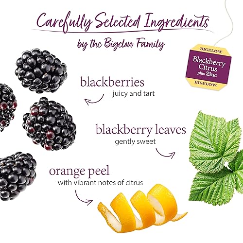 Miniatura 3 de Bigelow Tea Té de hierbas Blackberry Citrus plus Zinc, 18 unidades (paquete de 1), 18 bolsas de té en total