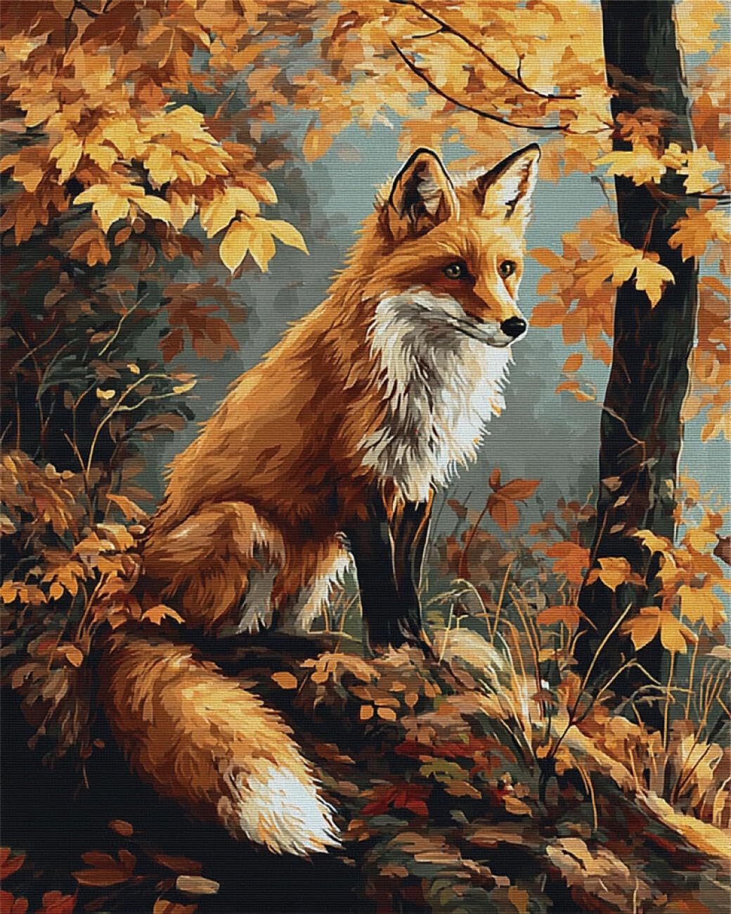 Rkflgew B Diy Ead Embroidery Kits Fantasy Fox 30X40cm