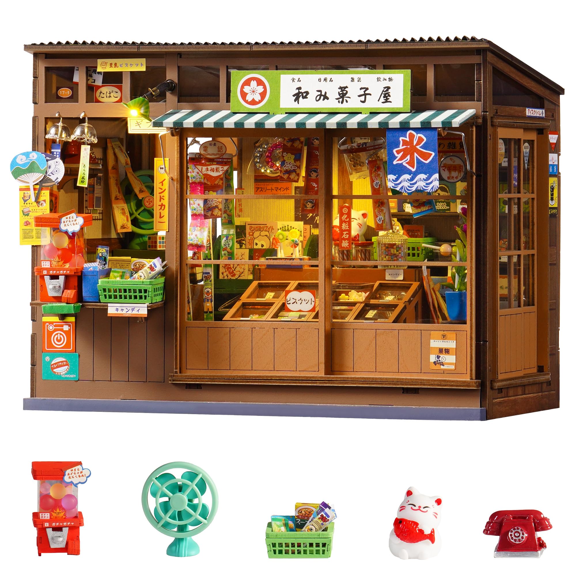Rolife Maison Miniature pour Adultes, Nostalgic Corner Shop Japan Book Nook
