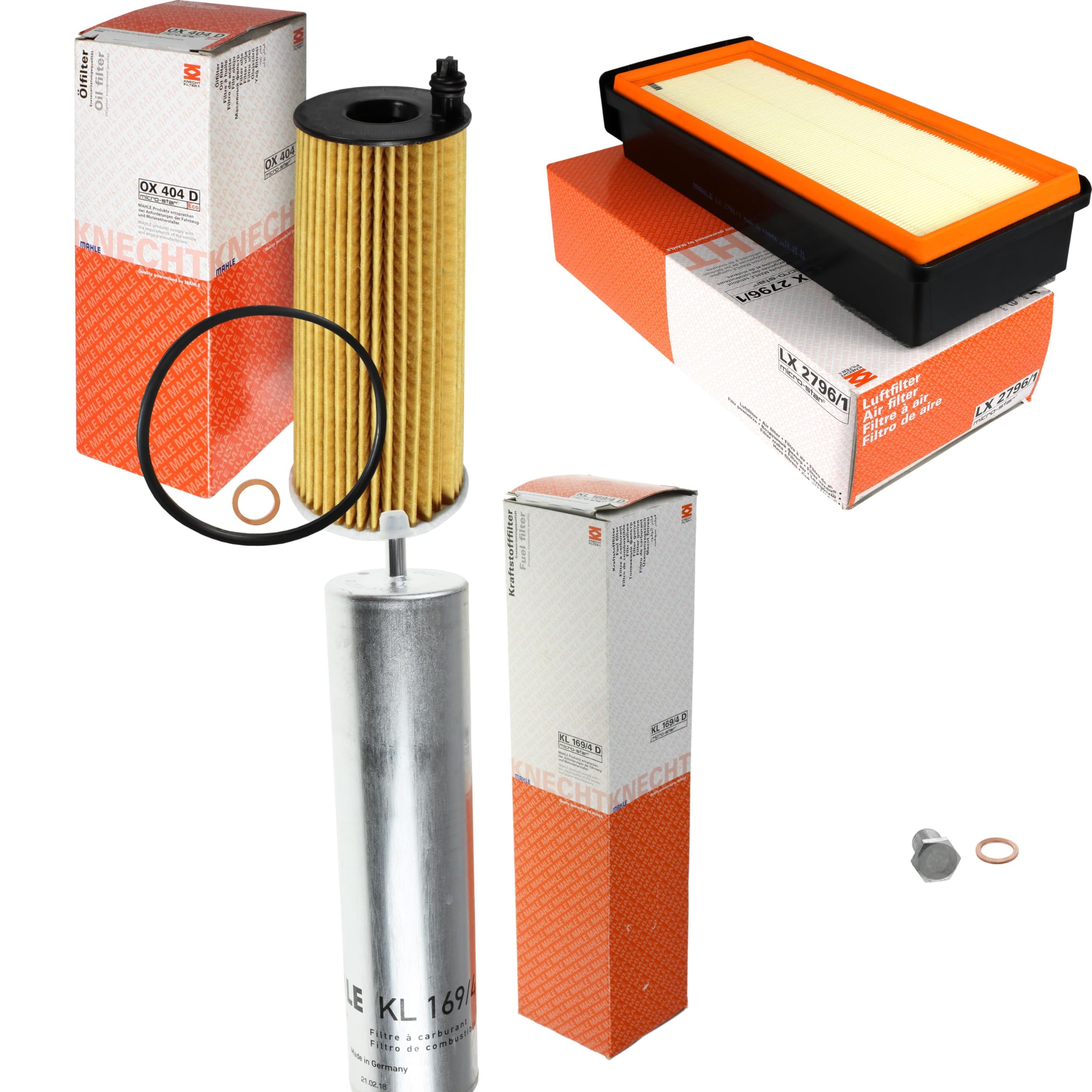 Paquete de inspección Kit de mantenimiento con filtro de aceite OX 404D, filtro de aire LX 2796/1, filtro de combustible KL 169/4D, tornillo de cierre