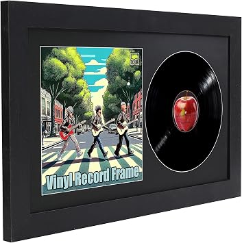 12" `Record Double Vinyl LP Record and Album Cover Frame With Blsck Mount Memorabilia Wall Display