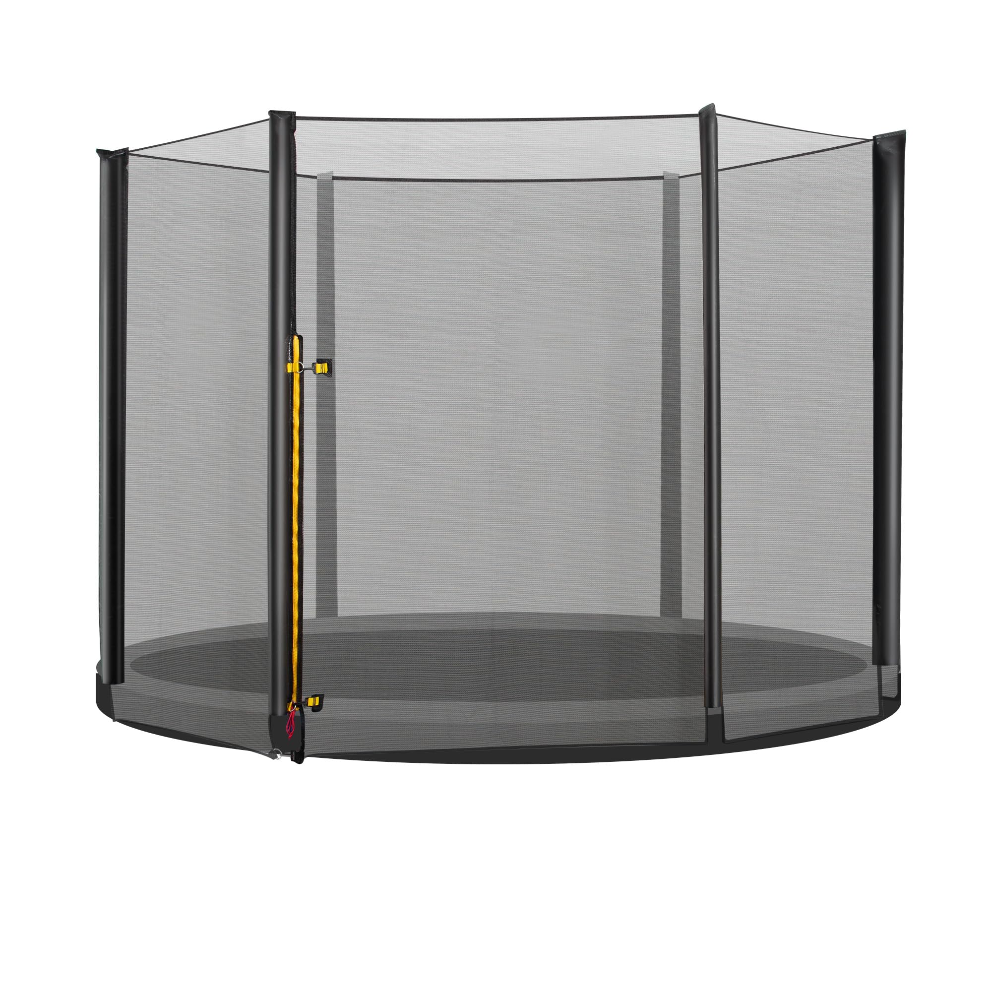 HOMCOM Red de Seguridad de Reemplazo para Trampolín Cama Elástica Redondo Ø305 cm para Exterior con Puerta con Cremallera para 6 Postes Rectos Ø305x180 cm Negro