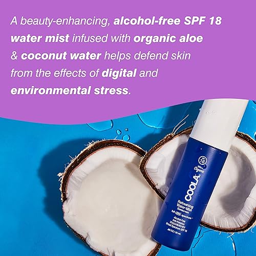 Miniatura 9 de COOLA - Hidratante facial refrescante con niebla de agua orgánica con SPF 18 protector solar facial probado por dermatólogos con tecnología