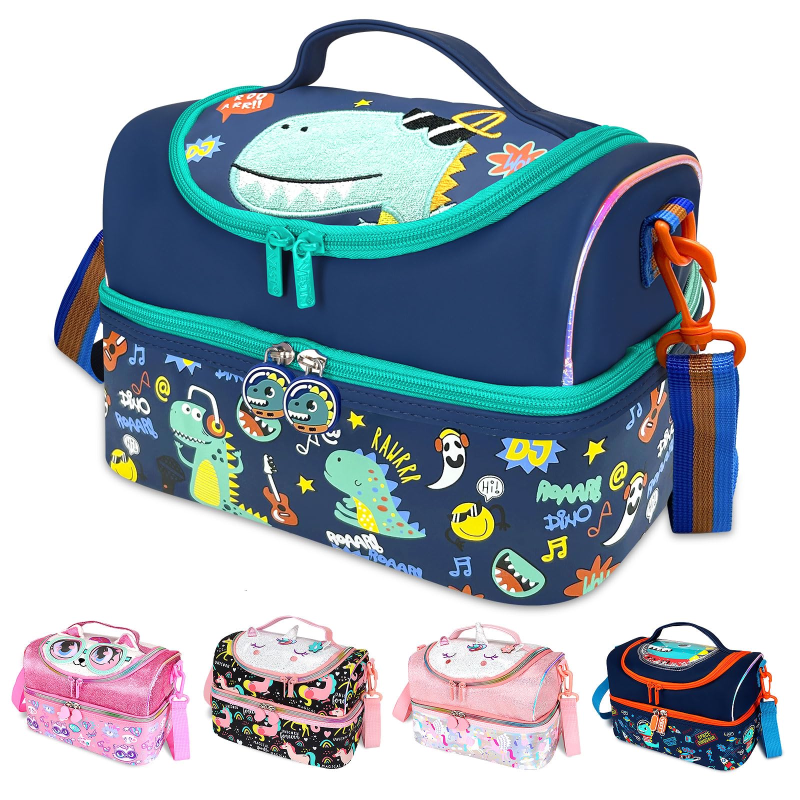RLGPBON Kids Lunch Bag,Insulated Lunch Box for Girls Boys,Lunch Bag Toddler Teen,School Daycare Cute Travel bags