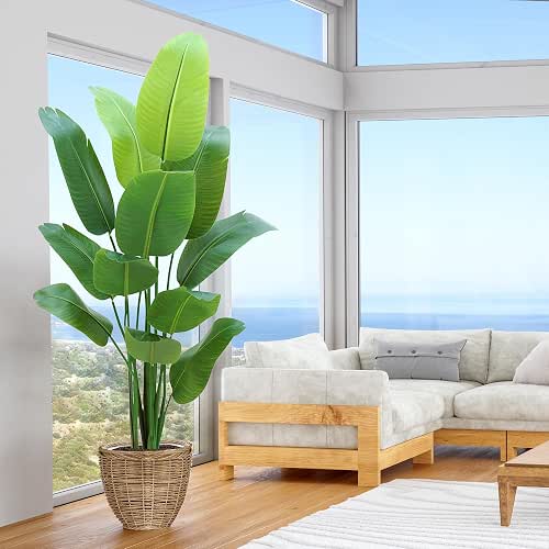 Bird of Paradise Plant Artificial 6ft,Faux Plants Indoor Tall with