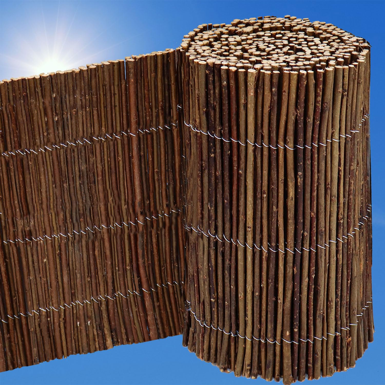 UrFence 300x20 Flexible Willow Edging for Garden Borders - Flower Bed Fencing Roll - Tree Fence Surround - Driveway Path and Lawn Edging - Decorative Wood Panels - Wooden Garden Edging - Grass Border