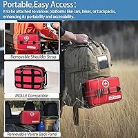 Vista 6 de Kit de primeros auxilios de 401 piezas con sellos para el pecho - Etiquetado, expandible y montable, kit médico de emergencia para el hogar