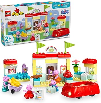 LEGO DUPLO Peppa Pig Supermarket Building Toy - Peppa Pig Toys for Girls & Boys, Ages 2+ Years - Gift for Birthdays - Pretend Play Playset for Preschool - Learning & Education - 10434