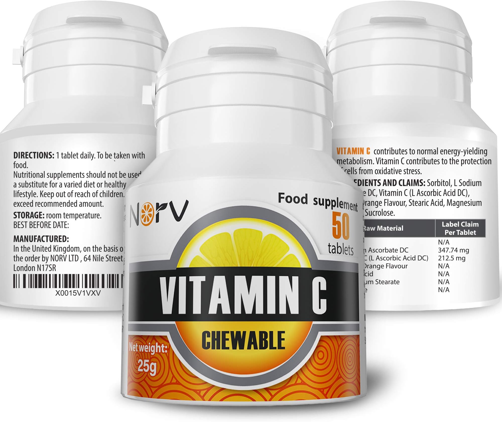 High Strength Vitamin C - Premium Chewable Vitamin C Capsules - Immune Booster - Suitable for Vegetarian and Vegans - 50 Capsules Immune System Vitamins