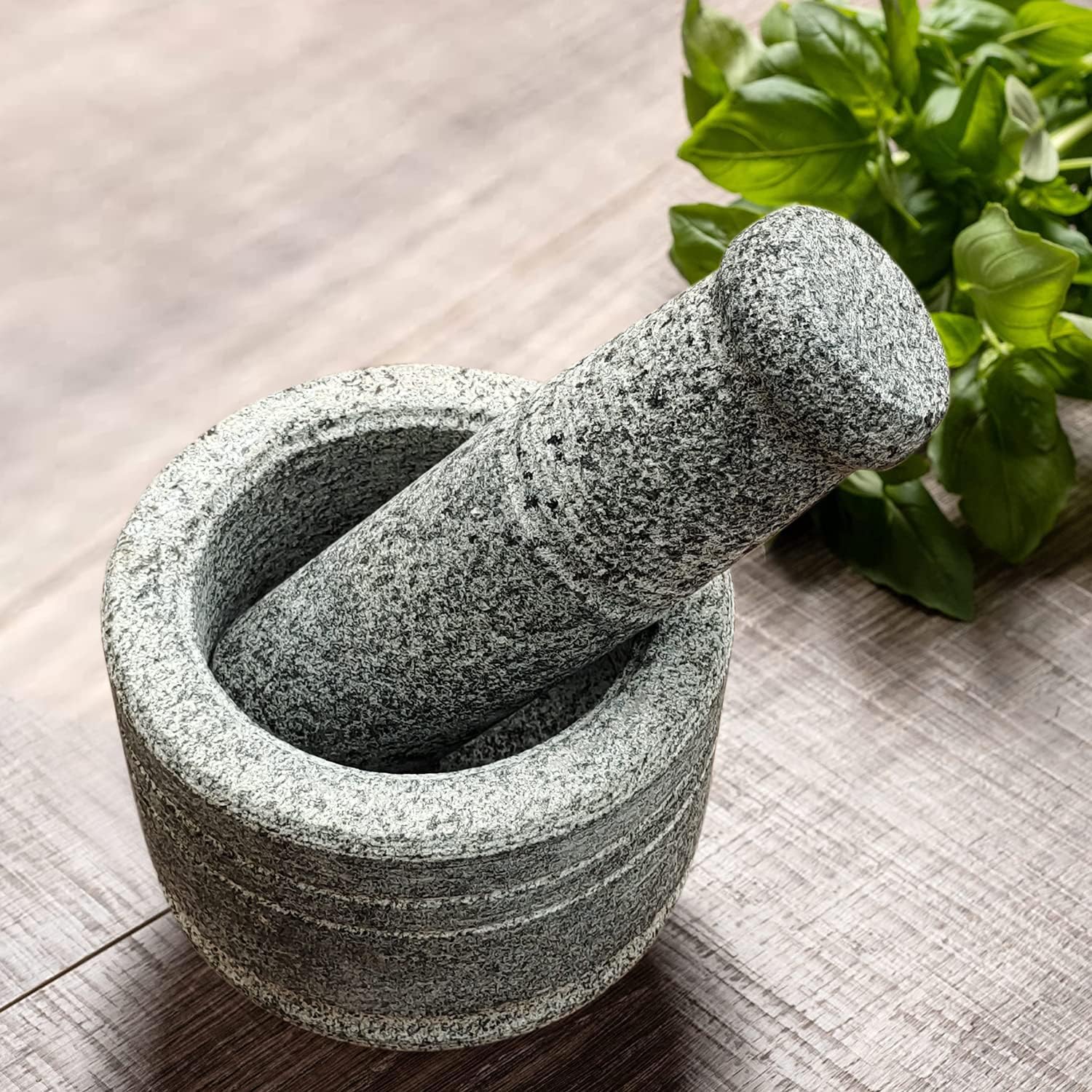 EZAHK Stone Mortar and Pestle Set for Spices, Okhli Masher, Khalbatta, Kharal, Mixer, Natural & Traditional Grinder (6 inch big size heavy duty) New type okhli