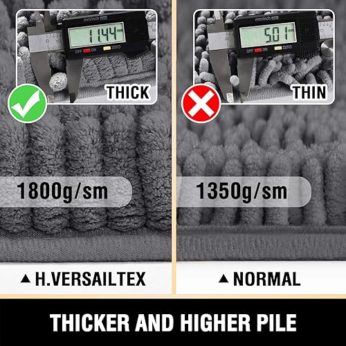 Miniatura 3 de Alfombras de baño Tapetes para baño antideslizante de chenilla de lujo alfombra de baño alfombra extra suave y absorbente Tapetes peludos lavables