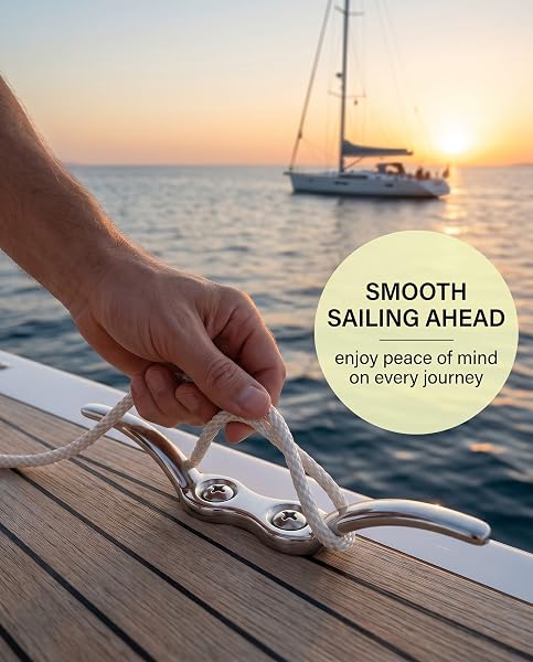 2 Pieces 4 Inch Mooring Cleats 316 Stainless Steel Boat Flag Pole Bollard with Screws Marine Accessory for Yacht Awning - 2