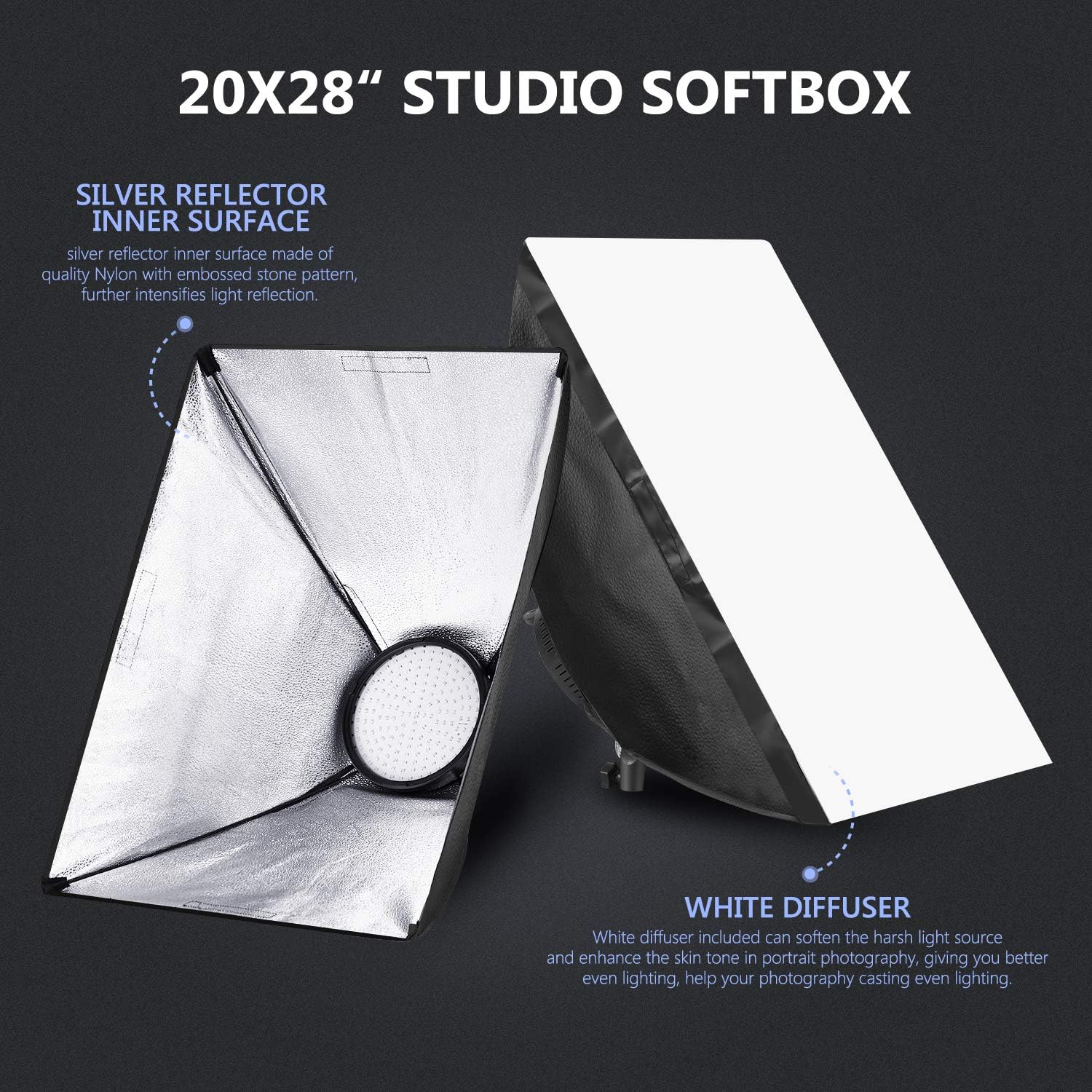 Bеѕt Dеаl Prоduсt Neewer 3-Pack 2.4G LED Softbox Lighting Kit with Color Filter: 20x28 Softbox, 3200-5600K 48W Dimmable LED Light Head with 2.4G Remote, Light Stand, Boom Arm, Bag for Photo Studio Video Shooting