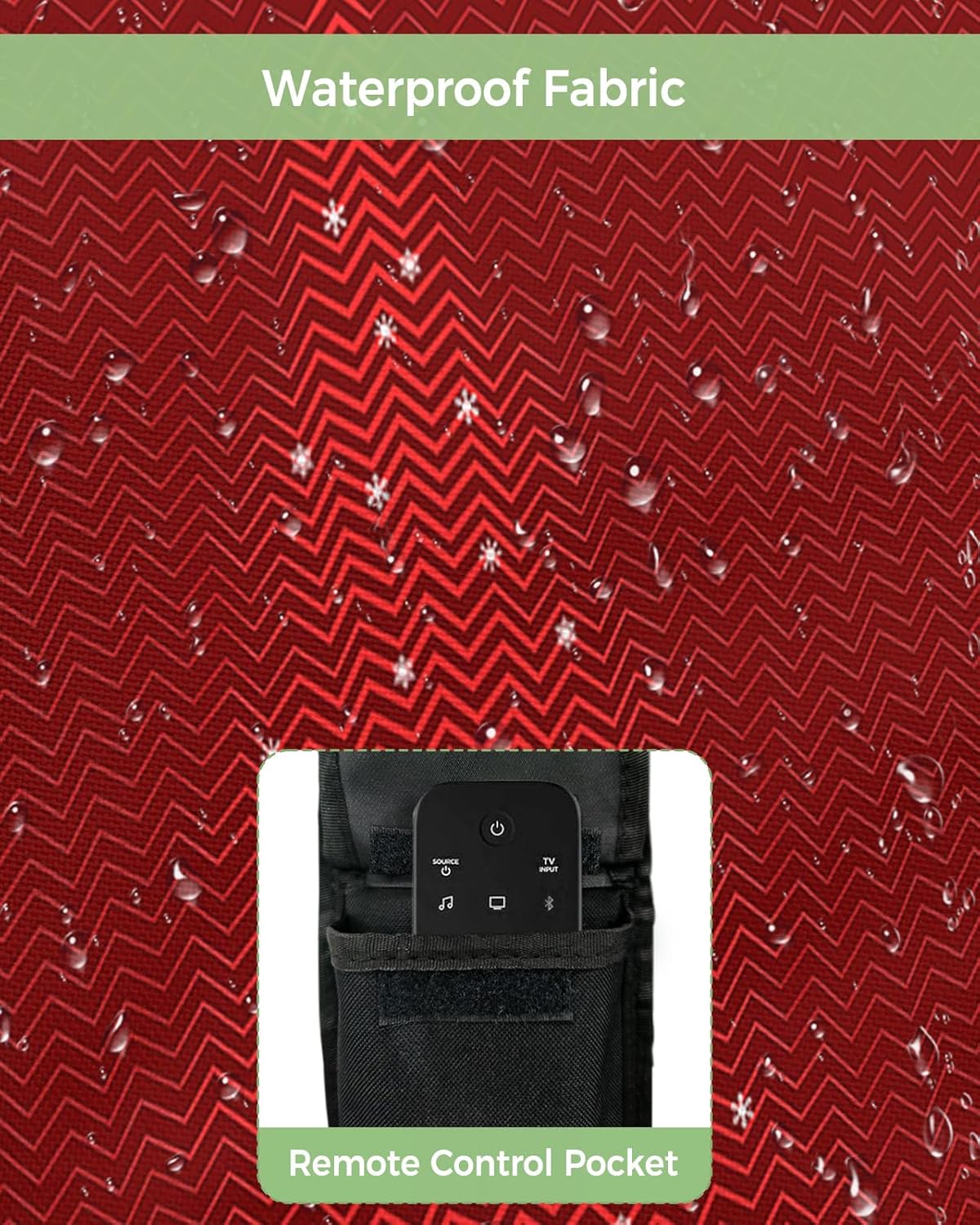 Outdoor TV Cover - Red Christmas Line Gradient Snowflake Xmas Tree Waterproof and Weatherproof 60"-65" LCD Movable Shield TV Display Screen Protector Outside Television Covers