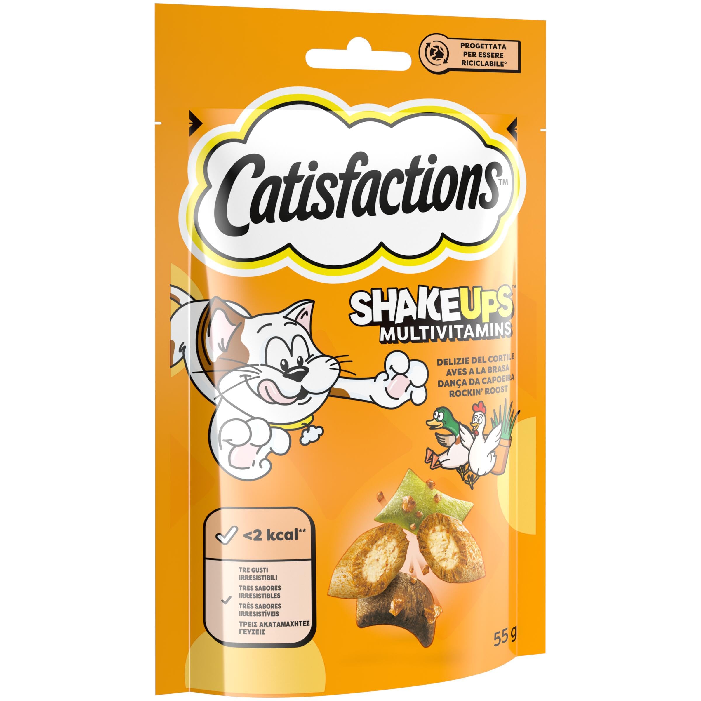 Catisfactions Premios para Gatos Sabor Aves a la Brasa 6x55g