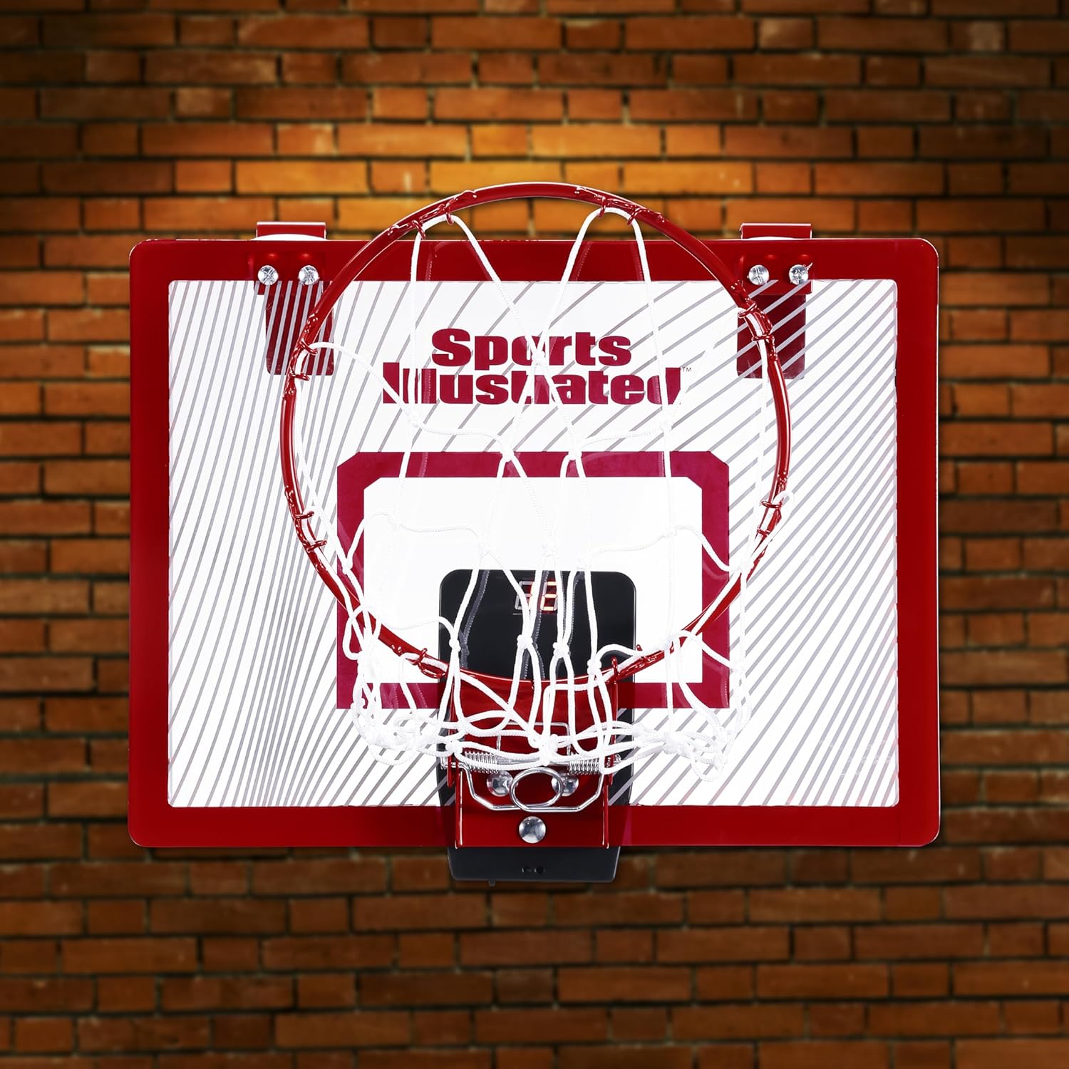 Sports Illustrated - XL Basketball Hoop, Adjustable Height & Automatic Score Counter, Complete Set with Ball and Pump for Indoor and Outdoor Play