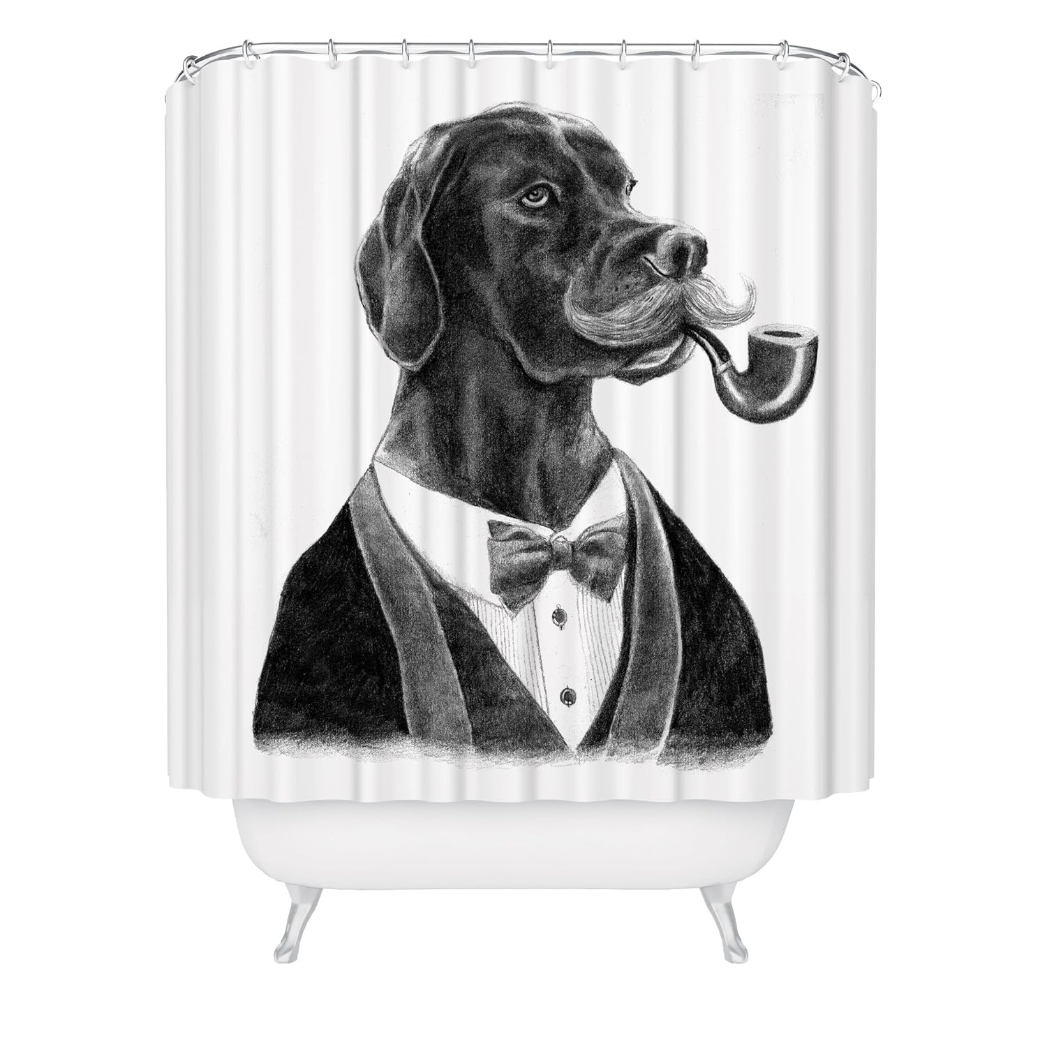Dapper Dog Shower Curtain/Labrador Artwork/Labrador Shower