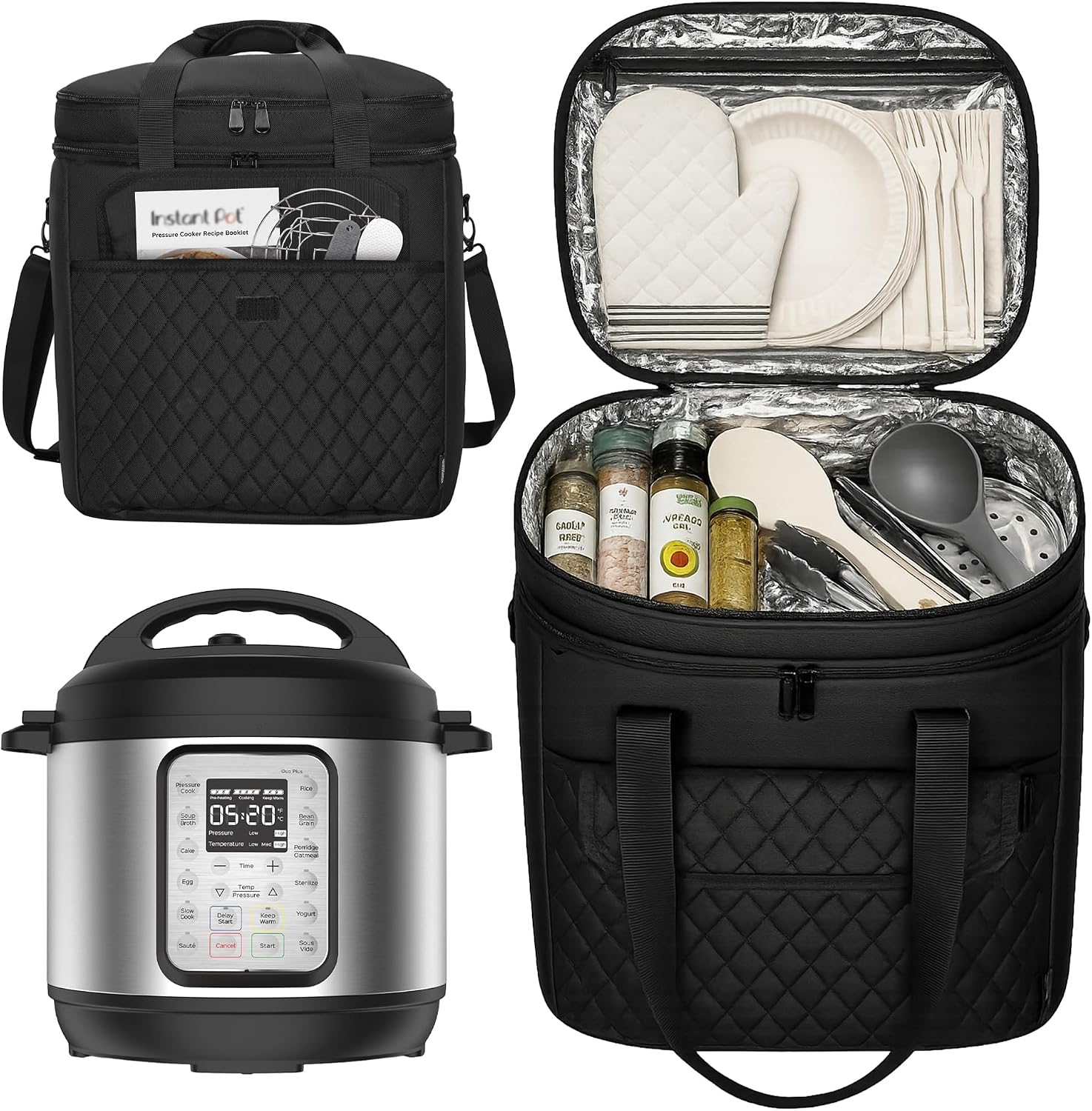 CROTIRAD Insulated Pressure Cooker Carrying Bag for 6-8 QT Instant Pot