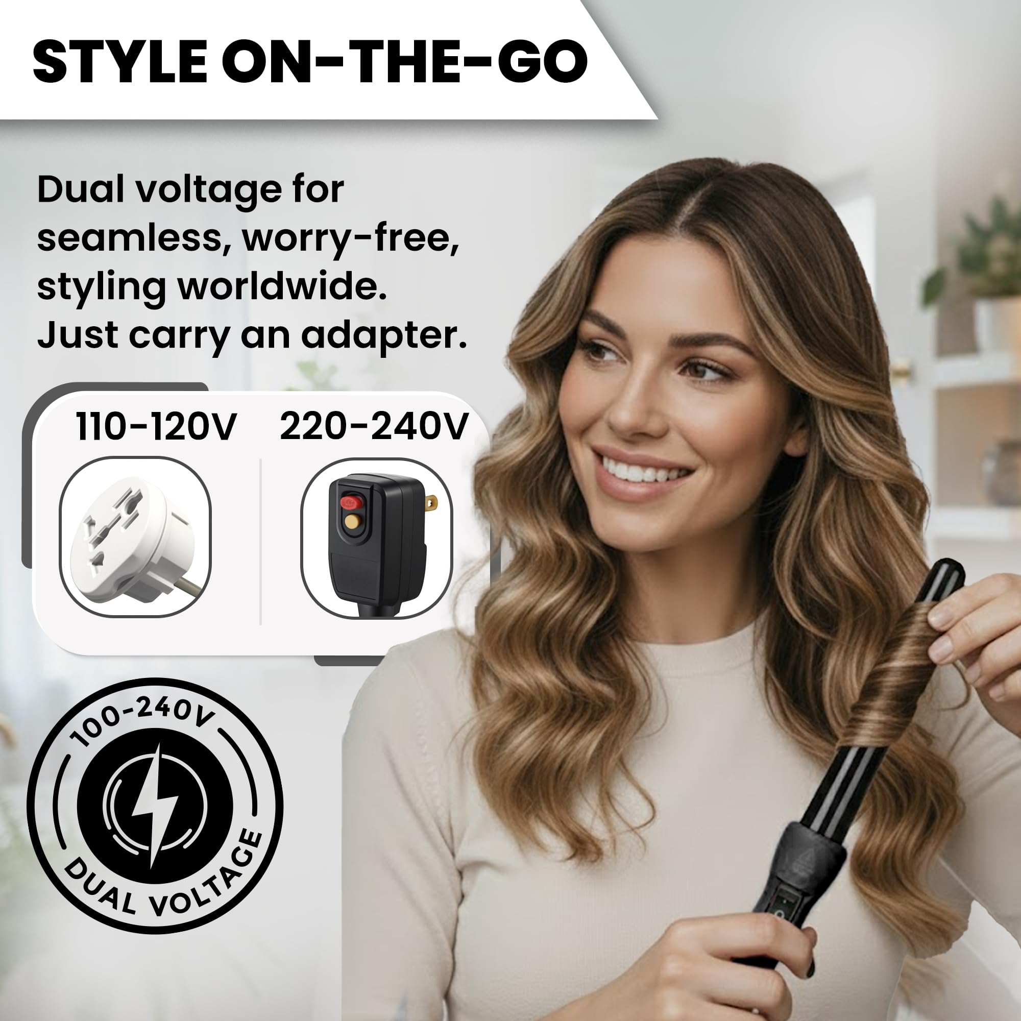 Amazon.com: Herstyler Grande Ceramic Curling Wand - 1 inch  display picture 1