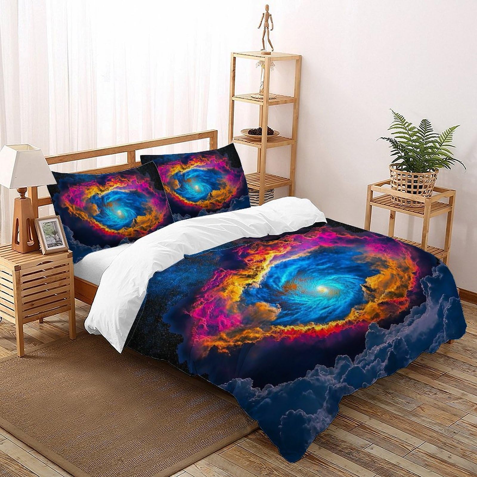 Housse de couette garçon motif univers imprimé 3D pour chambre ado