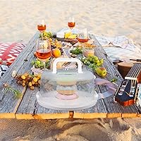 Vista 9 de Luxshiny Caja de pastel reutilizable portátil hermética para almacenamiento y transporte para panaderías, hogares y eventos al aire libre, diseño