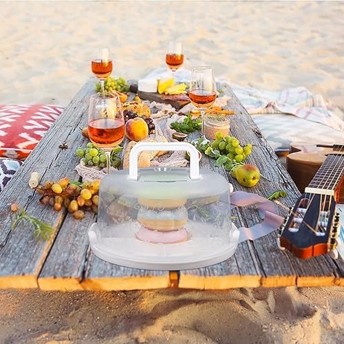 Miniatura 9 de Luxshiny Caja de pastel reutilizable portátil hermética para almacenamiento y transporte para panaderías, hogares y eventos al aire libre, diseño