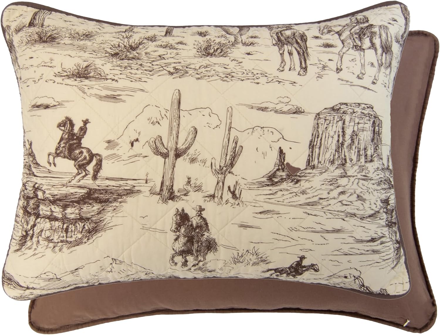 Donna Sharp Cowboy Cotton Quilted Bedding Set - 2-Piece Twin Size Quilt Set - Includes 1 Quilt and 1 Pillow Shams - Machine Washable - Perfect for Rustic Decor - Image 3