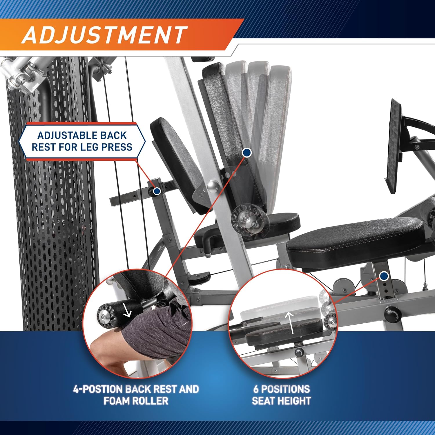 Marcy 150-lb Stack Home Gym System with Row with Optional Leg Press Attachment (Sold Separately)
