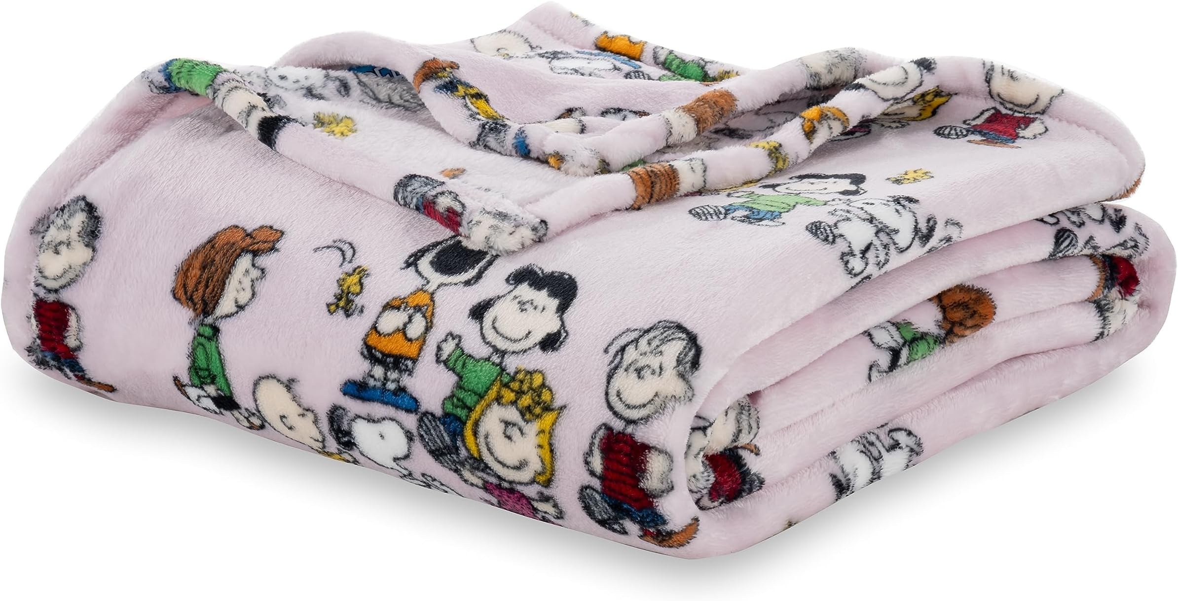 Peanuts® VelvetLoft® Cute Character Snoopy Plush Blanket,Peanuts Laughing Robe Lilac,King 90 in x 108 in (Official Peanuts® Product)