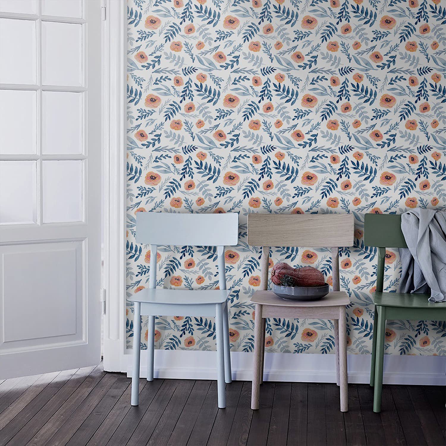 Fotomurale flores h en entretela decorativo de 208x146 cm para pared