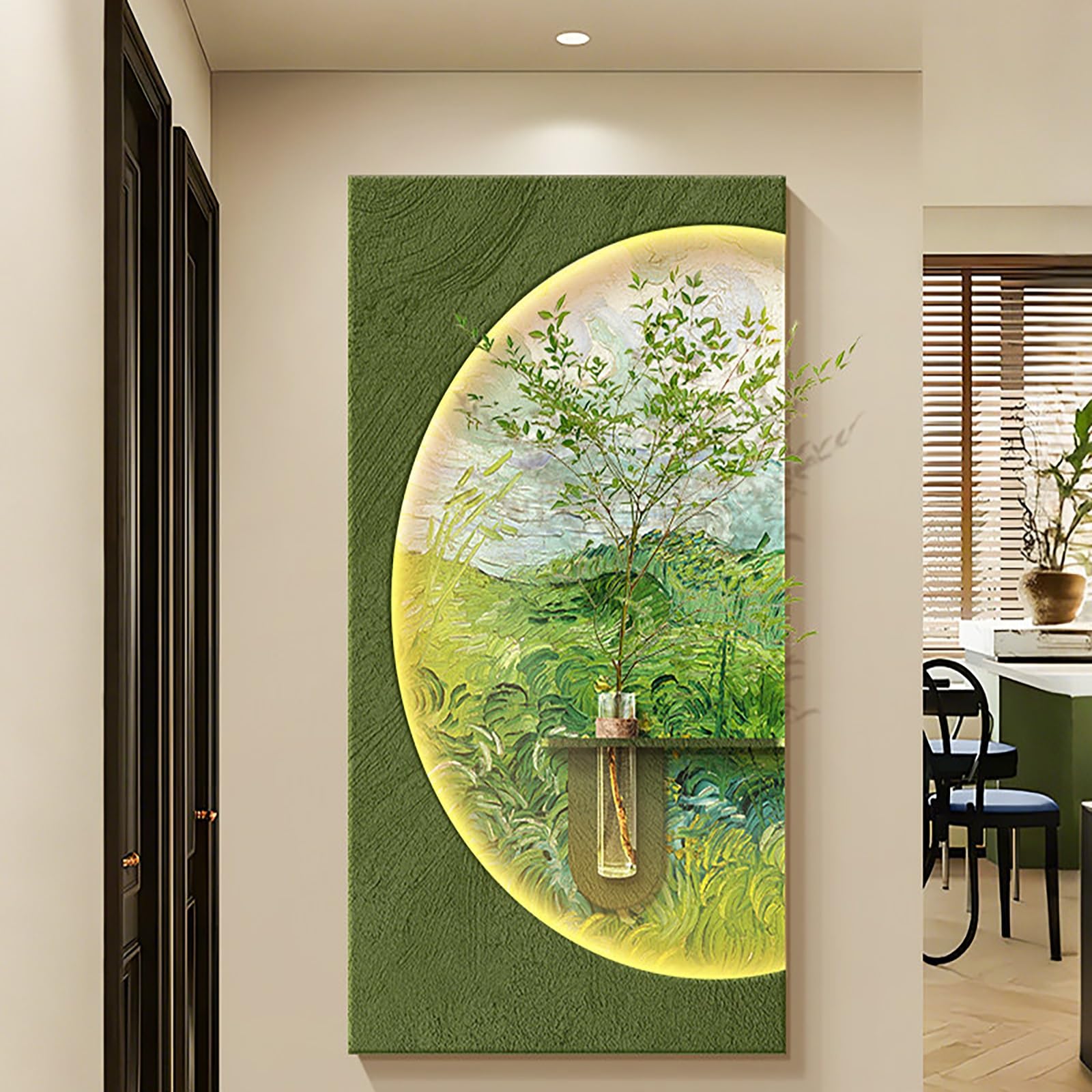 ZCQMSCWW 3D LED Minimalist Sandstone Textured Wall Sculpture Decor, Warm Light with Remote & Plug-in for Living Room, Study, Entrance(J,120 * 70cm/47.2 * 27.5in)