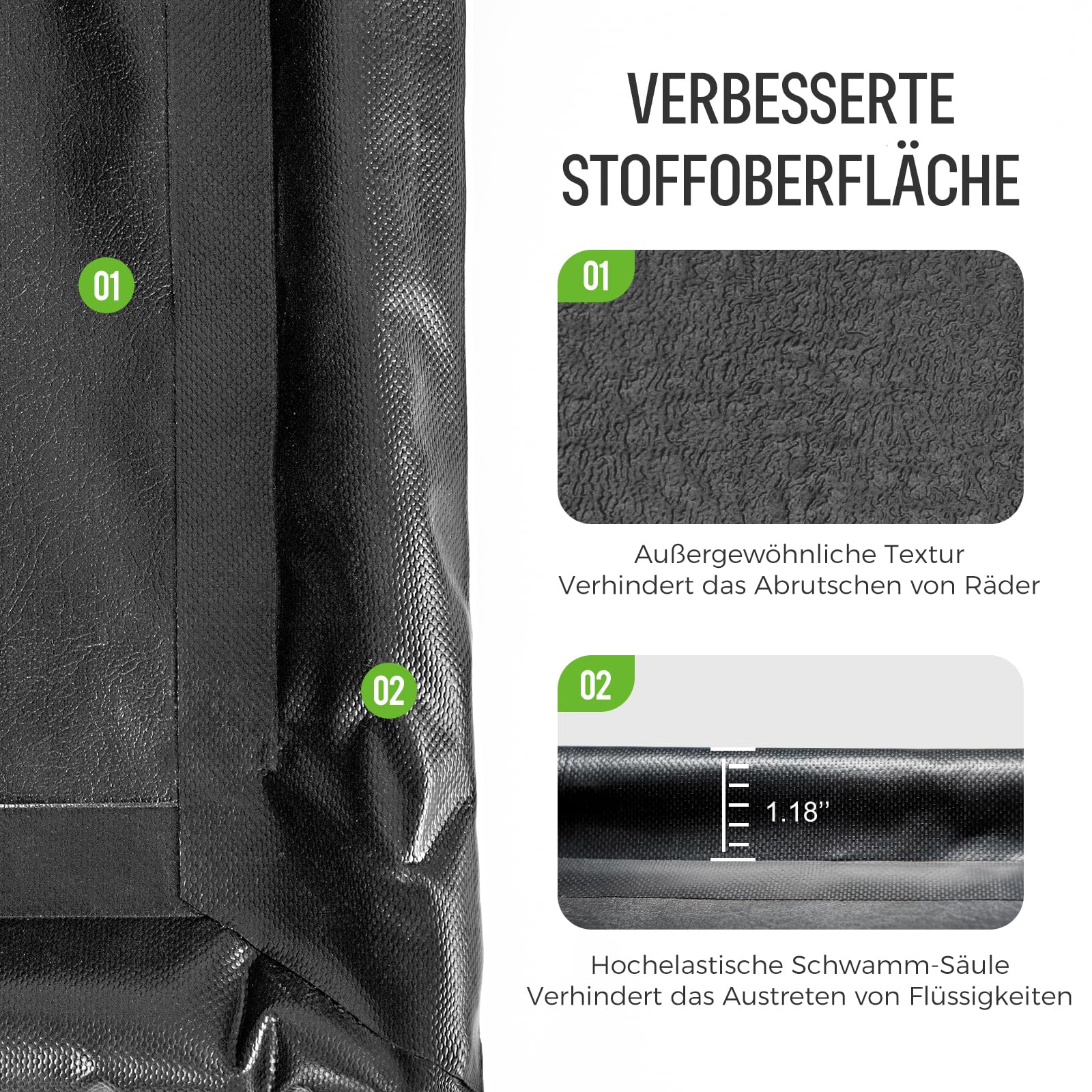 WELKIN Eindämmungsmatte, 8'6" x 20' rutschfeste Garagenbodenmatte - Hochbelastbarer, wasserdichter Schutz vor Schnee, Regen und Schlamm für Autos