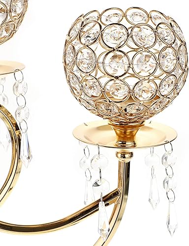 Miniatura 5 de OwnMy Portavelas de cristal de 3 brazos, cuencos de candelabros, candelabros, adornos para boda, mesa de comedor, fiesta de Navidad, decoración del