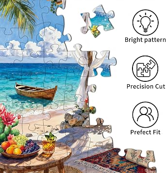 Puzzles 1000 Pieces for Adults jigsaw puzzles for adults-Island Bar-1000 Piece Puzzle Classic Educational Games Fun Decoration Puzzle