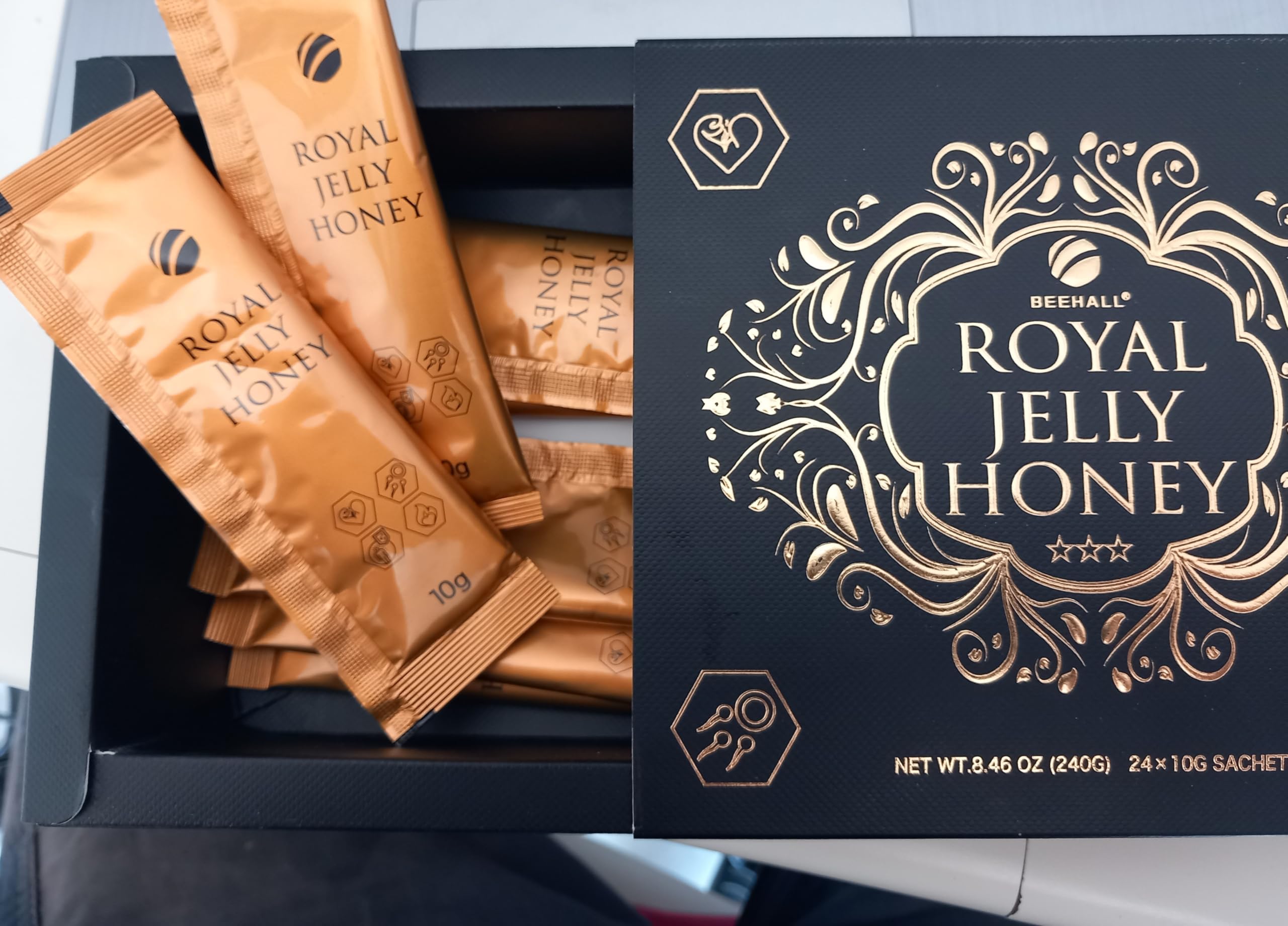 AG nature Gelée Royale Bio Pure Adulte Royal Jelly Honey - 24 Stick 10g - Miel Gelee Pour Immunité et Contre Fatigue Intense Épuisement de l'Homme